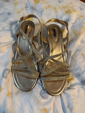 Unlisted Gold Strappy Rhinestone Flat Sandals